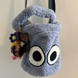 Korean fuzzy bucket bag with charms